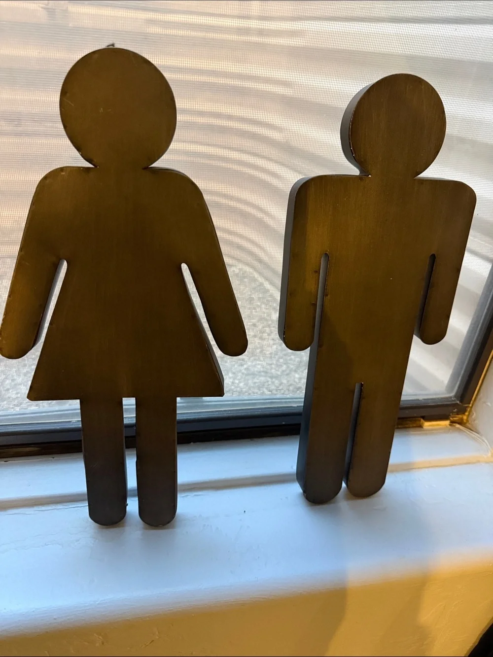Metal bathroom Couple Wall Figures - Modern Silhouettes